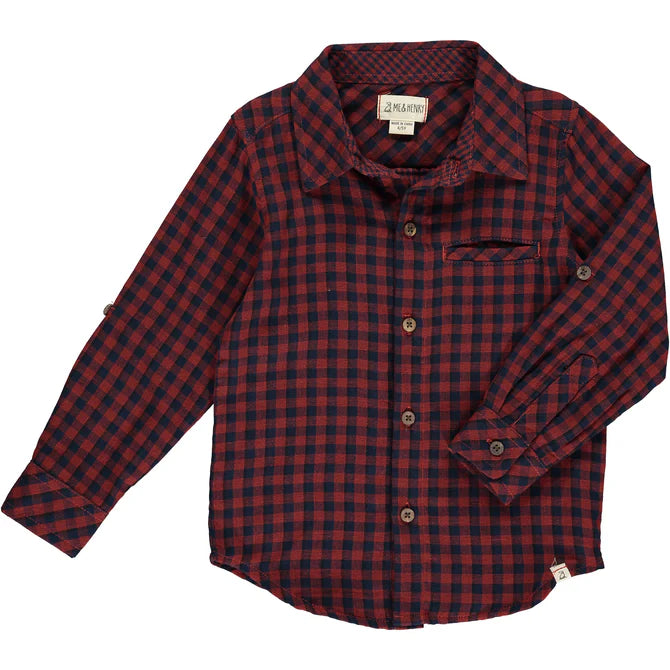 Rust Navy Plaid ATWOOD Woven shirt