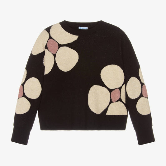 Black Flower Sweater