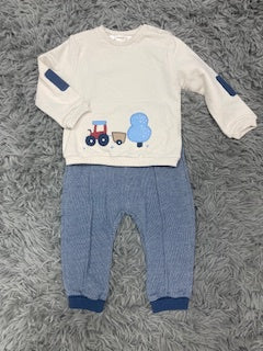 Tractor 2 Pc Set with Blue Joggers