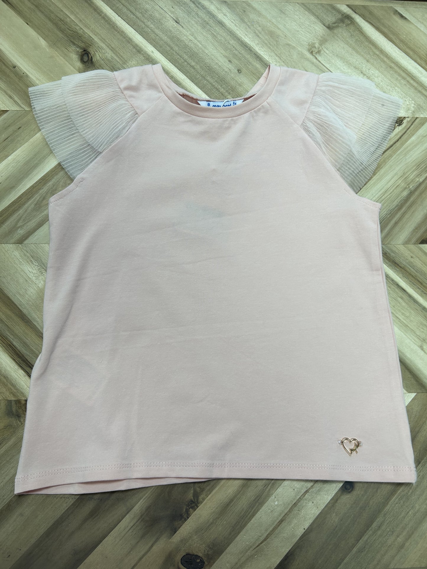 Peach Flutter Sleeve Tee