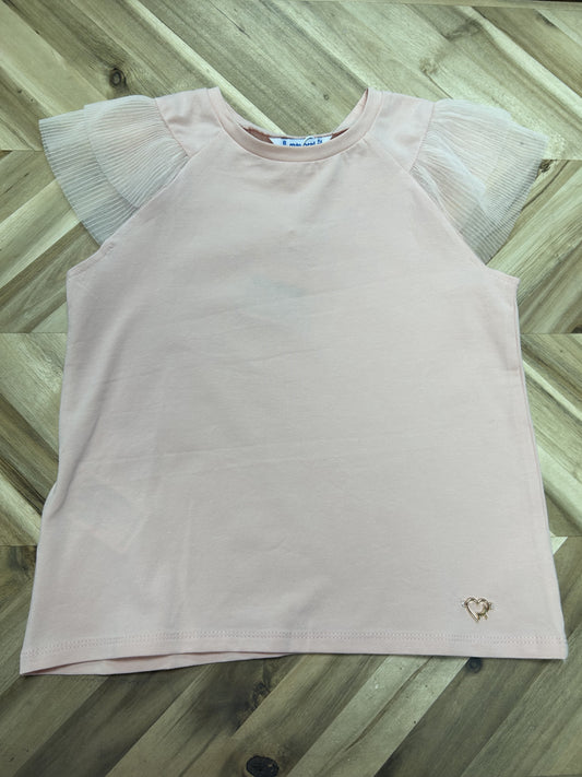 Peach Flutter Sleeve Tee