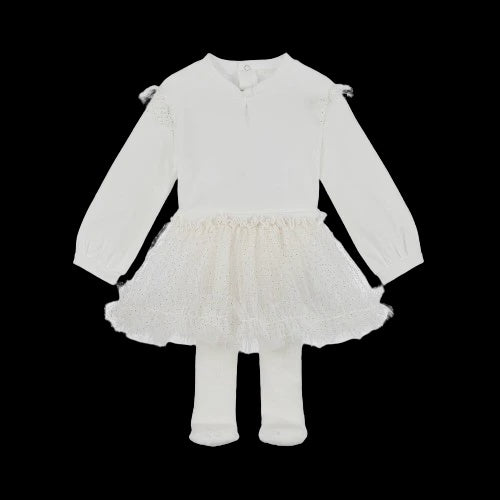 White with Gold Tutu Skirt Set