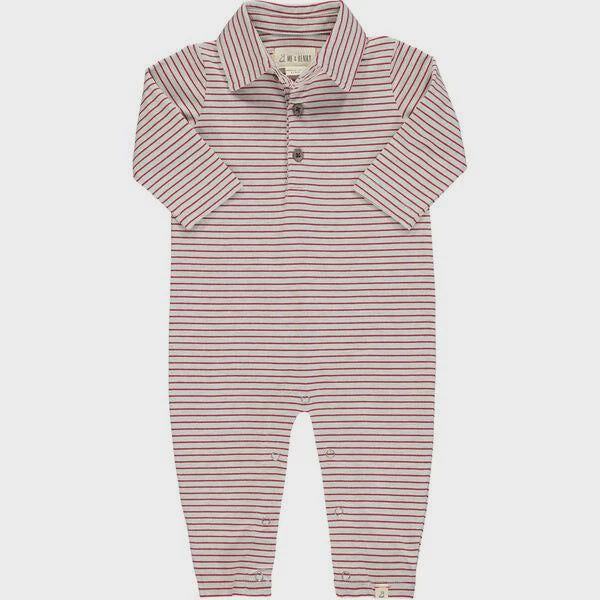 Grey/Red Stripe Romper/HB901C