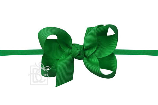 Emerald 1/4" Pantyhose Headband w/ 3.5"  Bow