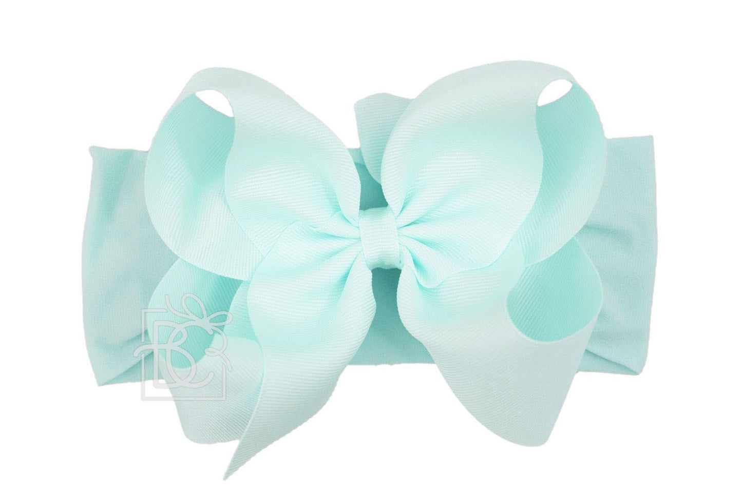 Aquamarine Pantyhose Headband with 5.5" Bow