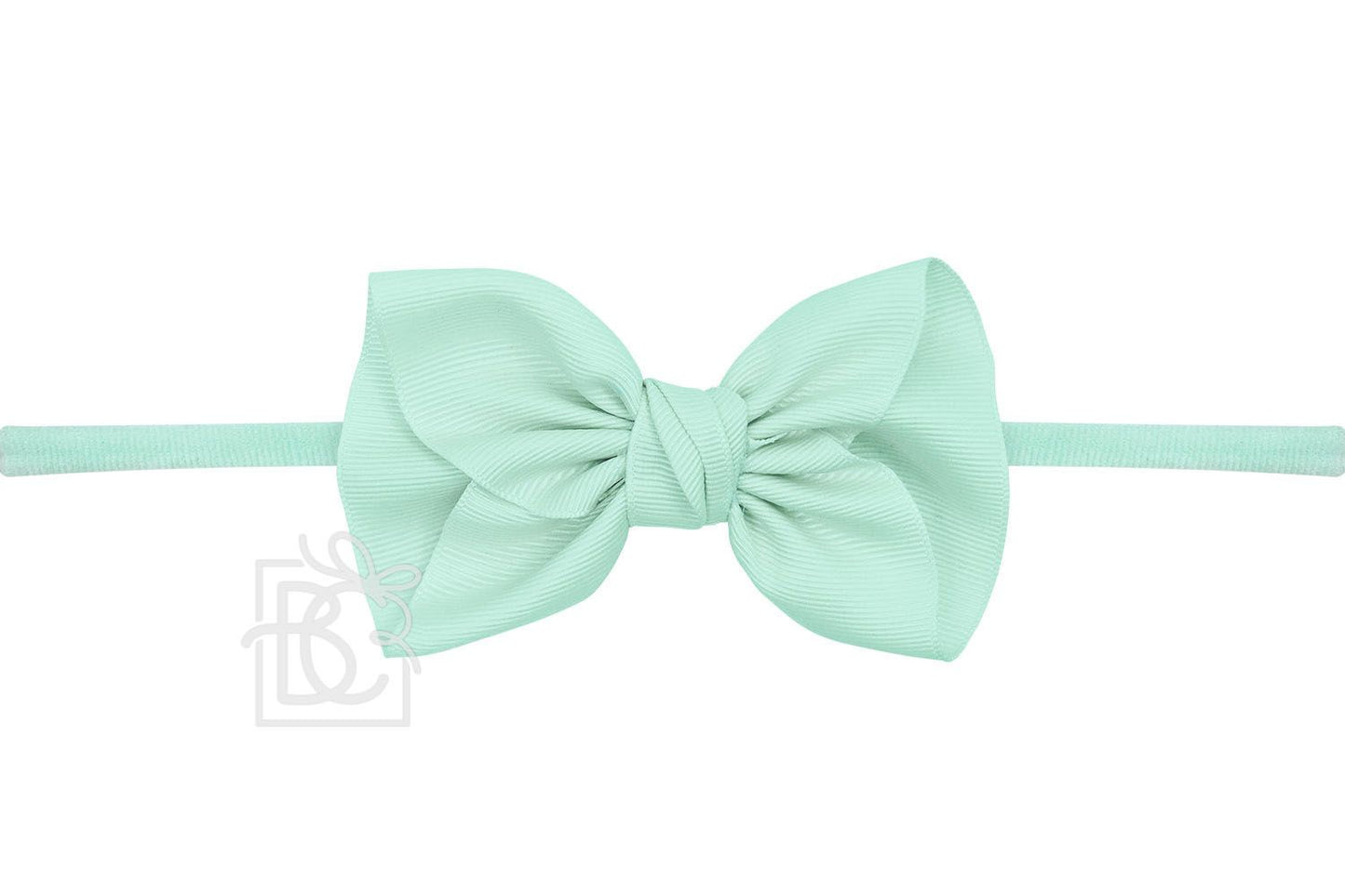 Aquamarine 1/4" Pantyhose Headband w/ 2.5" Anne Bow