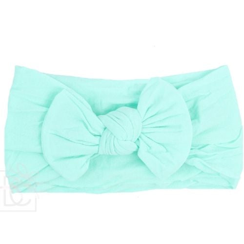 Aquamarine Wide Pantyhose Headband with Knot