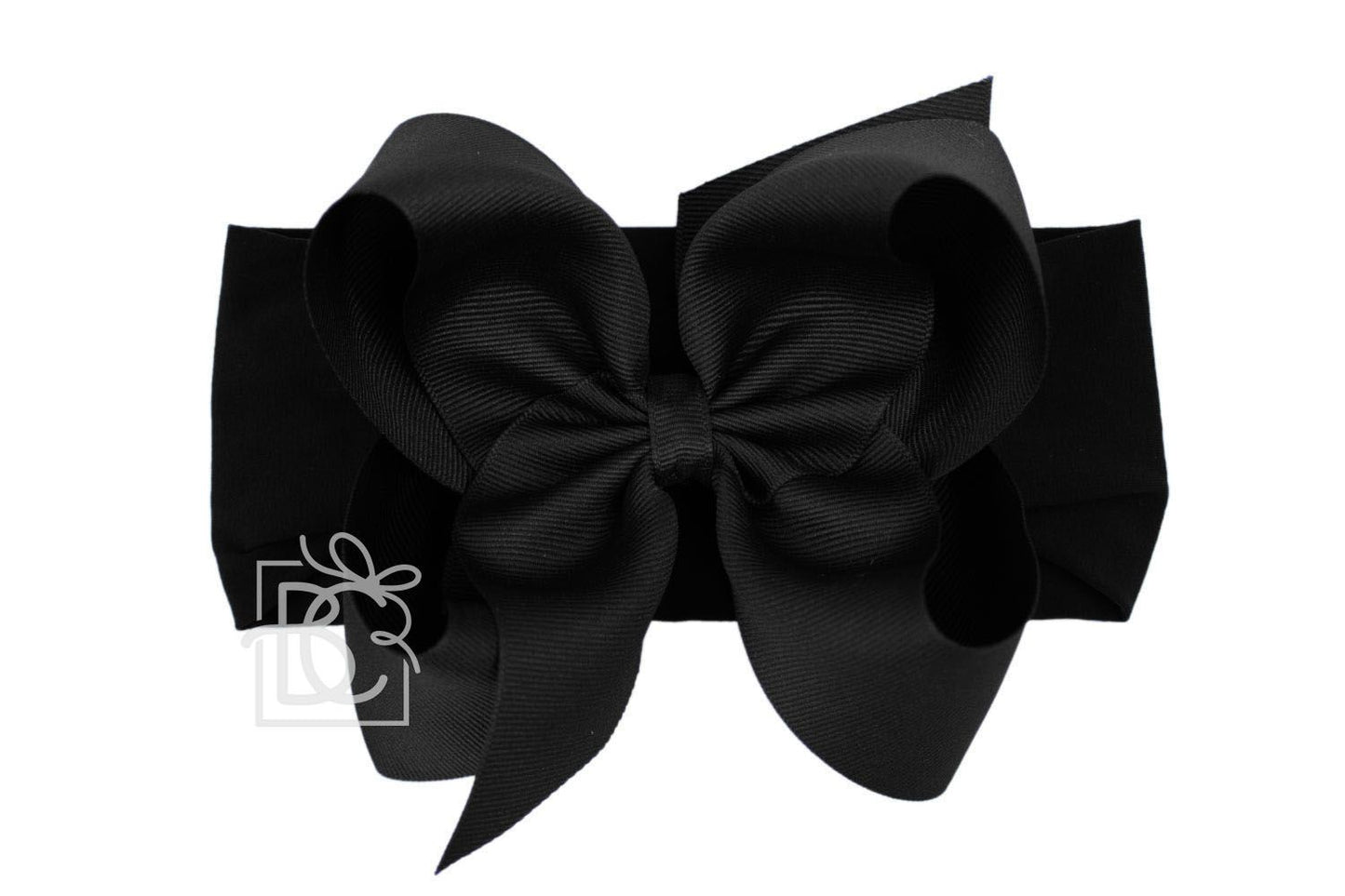 Black Pantyhose Headband with 5.5" Bow