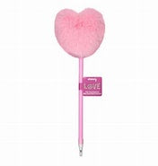 Pink Furry Heart Pens