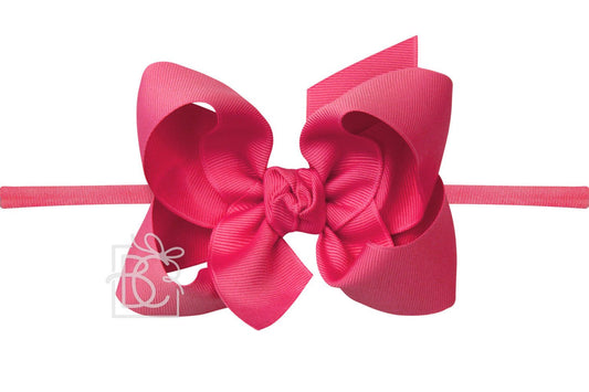 Fuchsia 1/4" Pantyhose Headband w/ 4.5" Bow