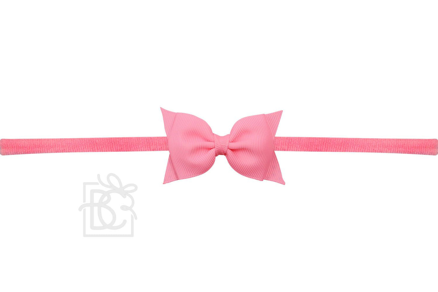 Hot Pink 1/4" Pantyhose Headband with 2.5" Flat Bow