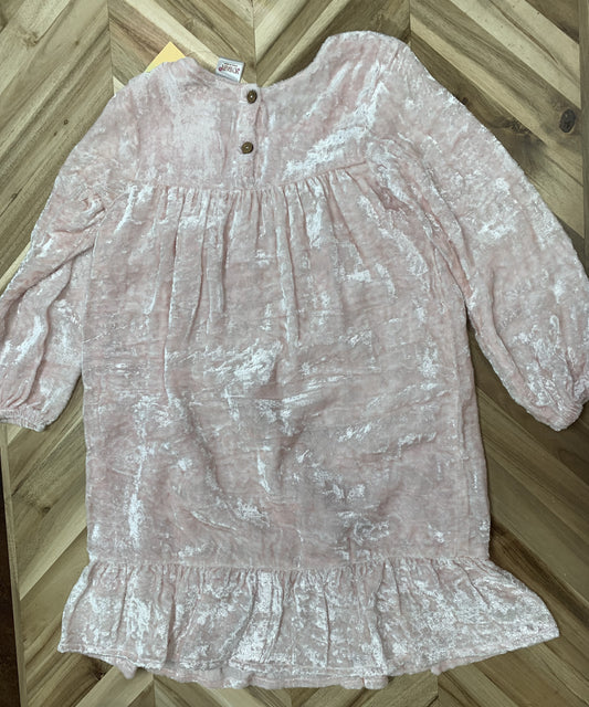 Light Pink Crushed Velvet Dress