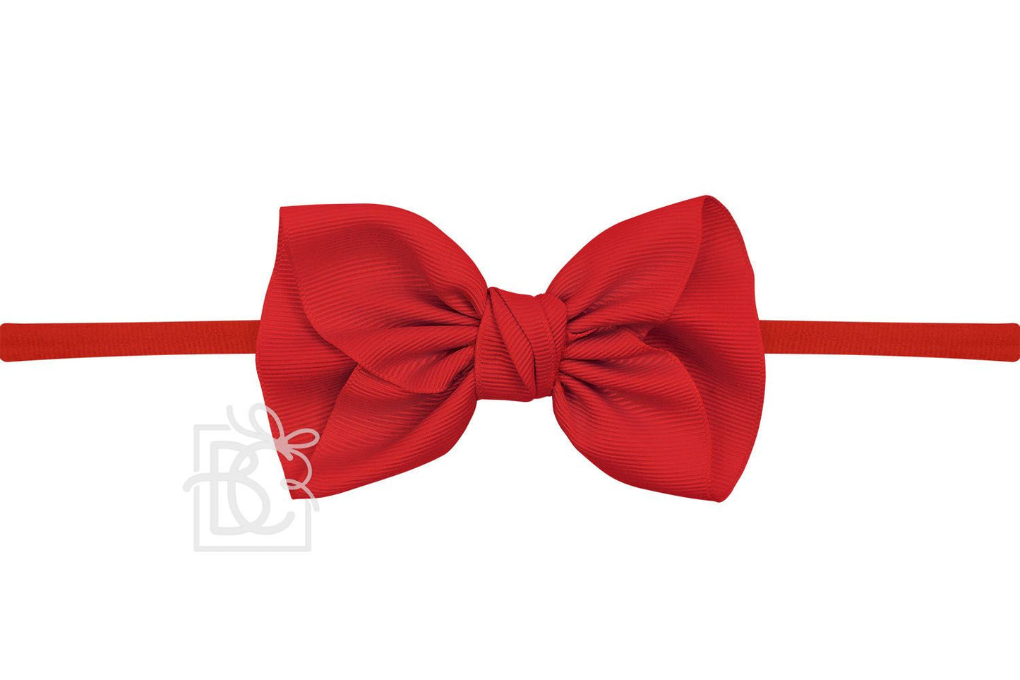 Red 1/4" Pantyhose Headband w/ 2.5" Anne Bow